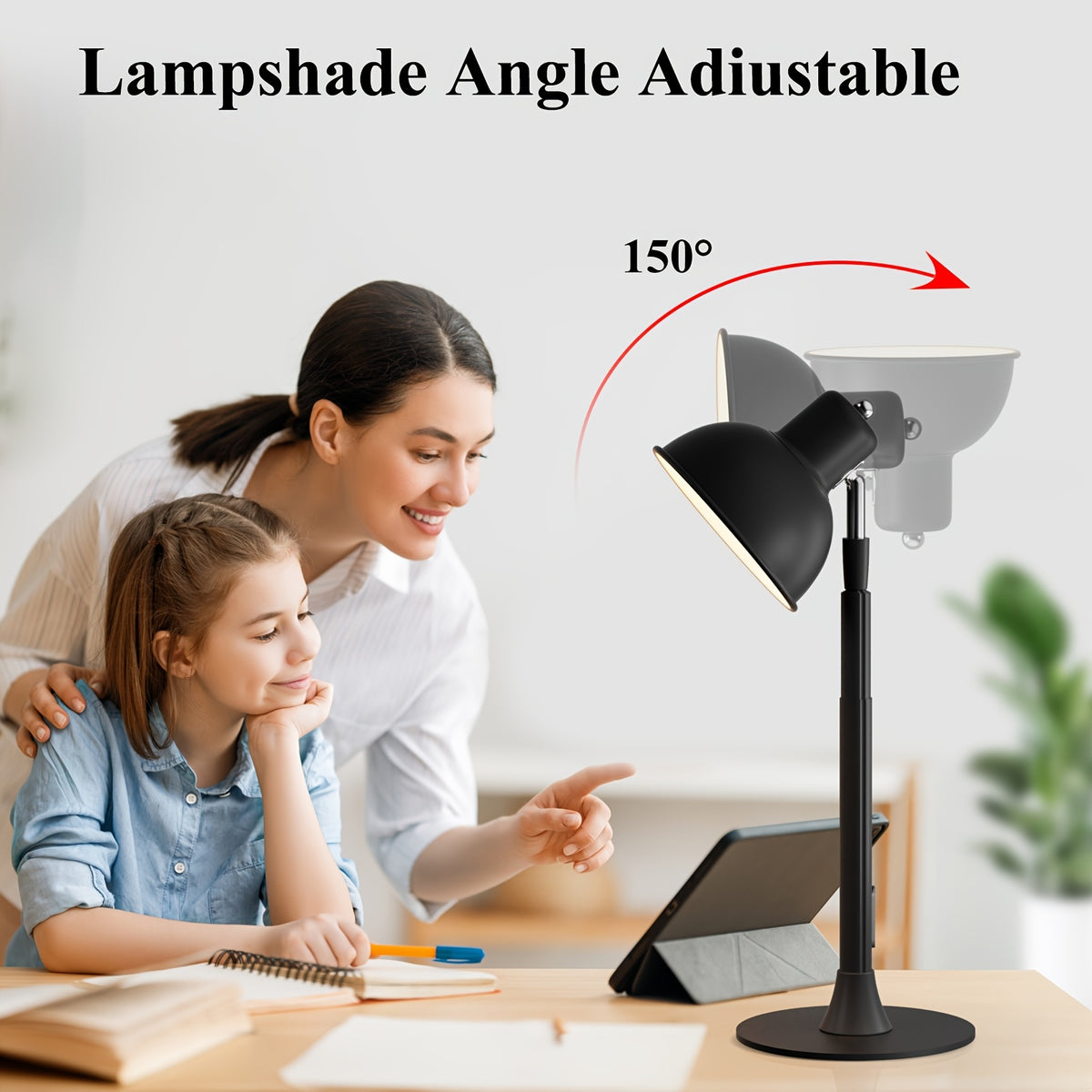 Lampe de bureau LED USB à abat-jour de 14 ou 12 cm de large