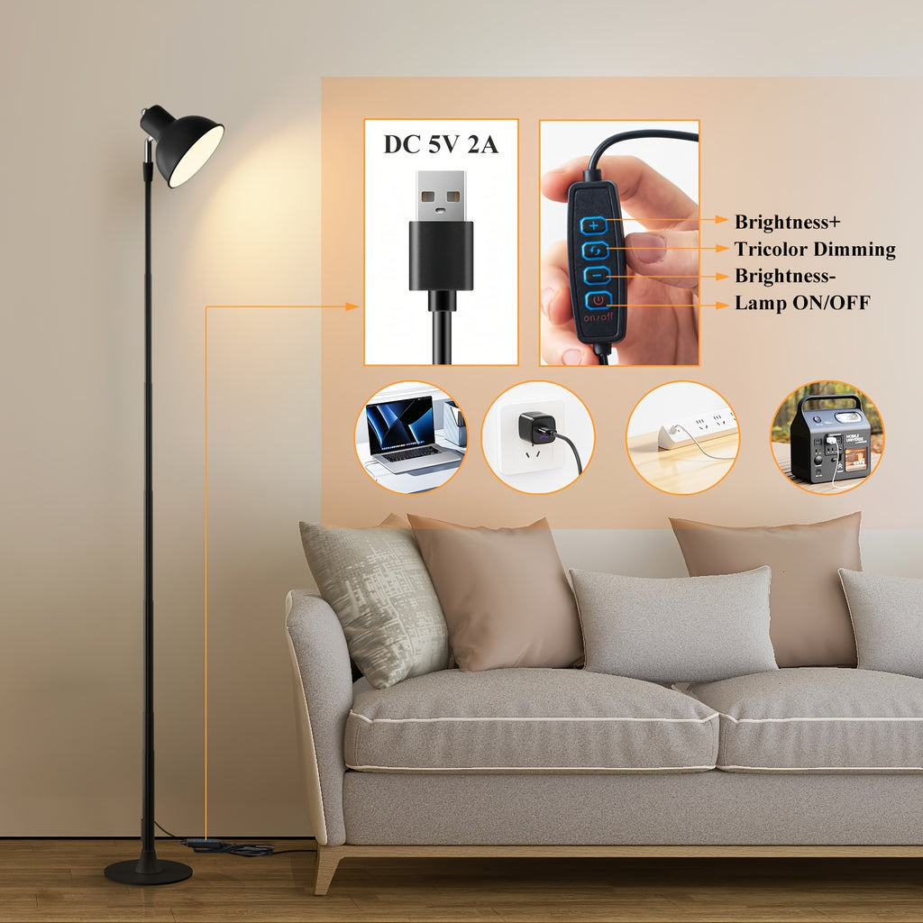 Lampe de bureau LED USB à abat-jour de 14 ou 12 cm de large