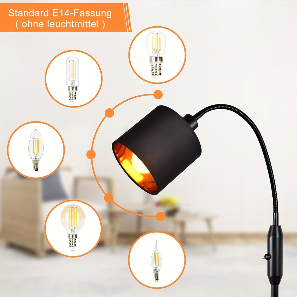 Lampe de bureau liseuse à col flexible, douille E14 de 40 W