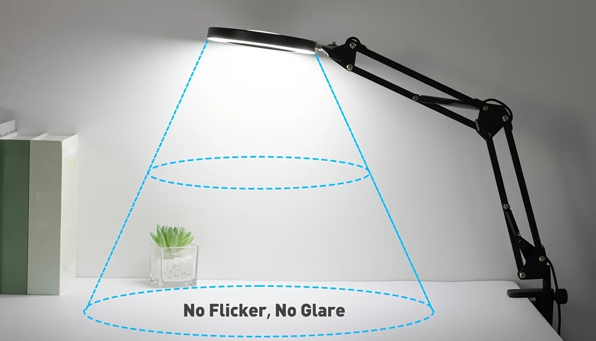 Lampe de bureau loupe LED - Grossissement 10x et bras articulé — photo 4 Image