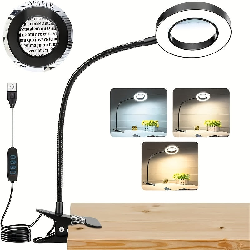 Lampe de bureau loupe à pince LED - Travaux de précision — photo 1