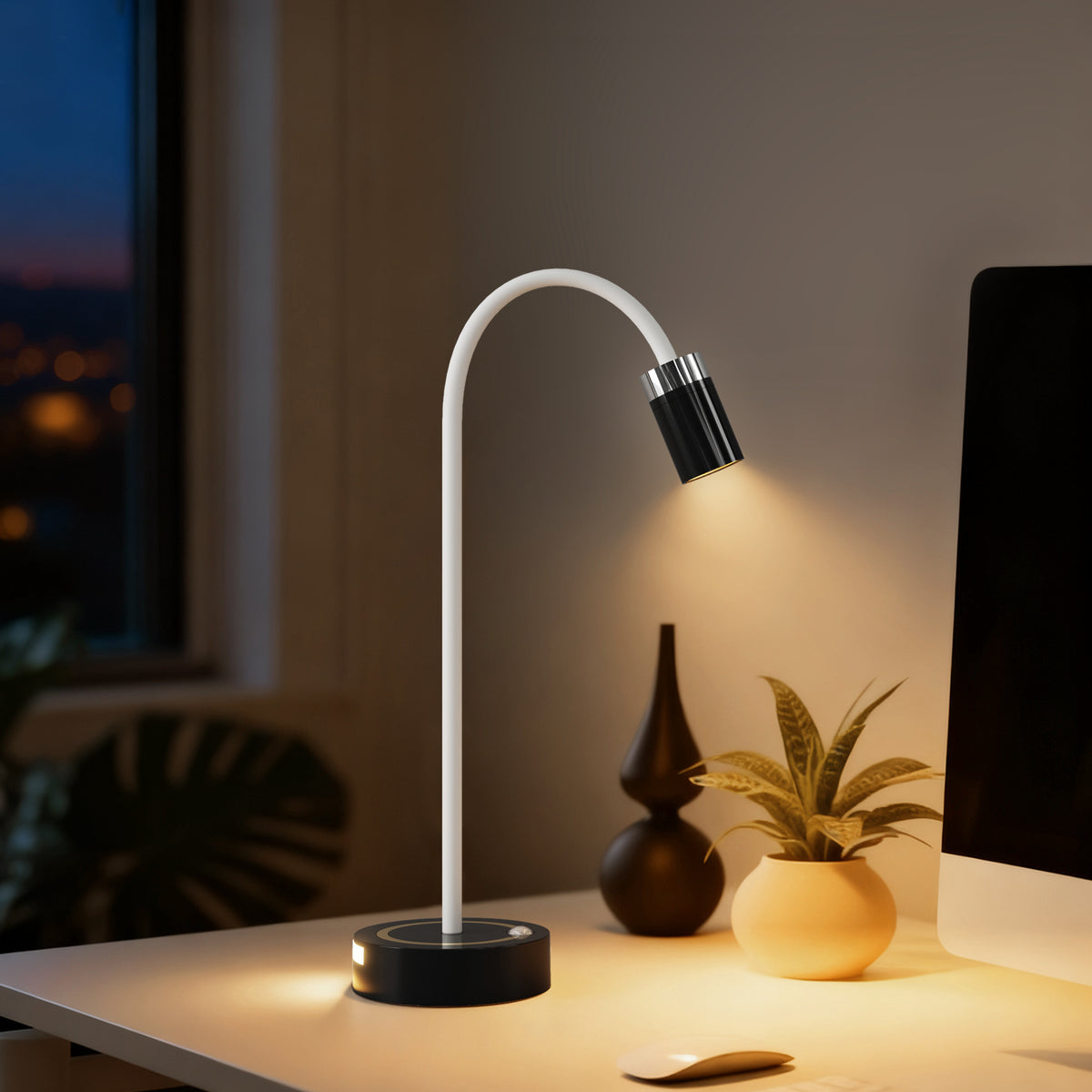 Lampe de bureau applique à coller, 32 cm, capteur intégré