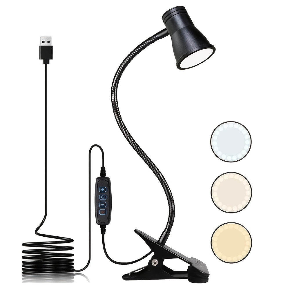 Lampe de bureau à pince flexible - Éclairage orientable 360° — photo 2
