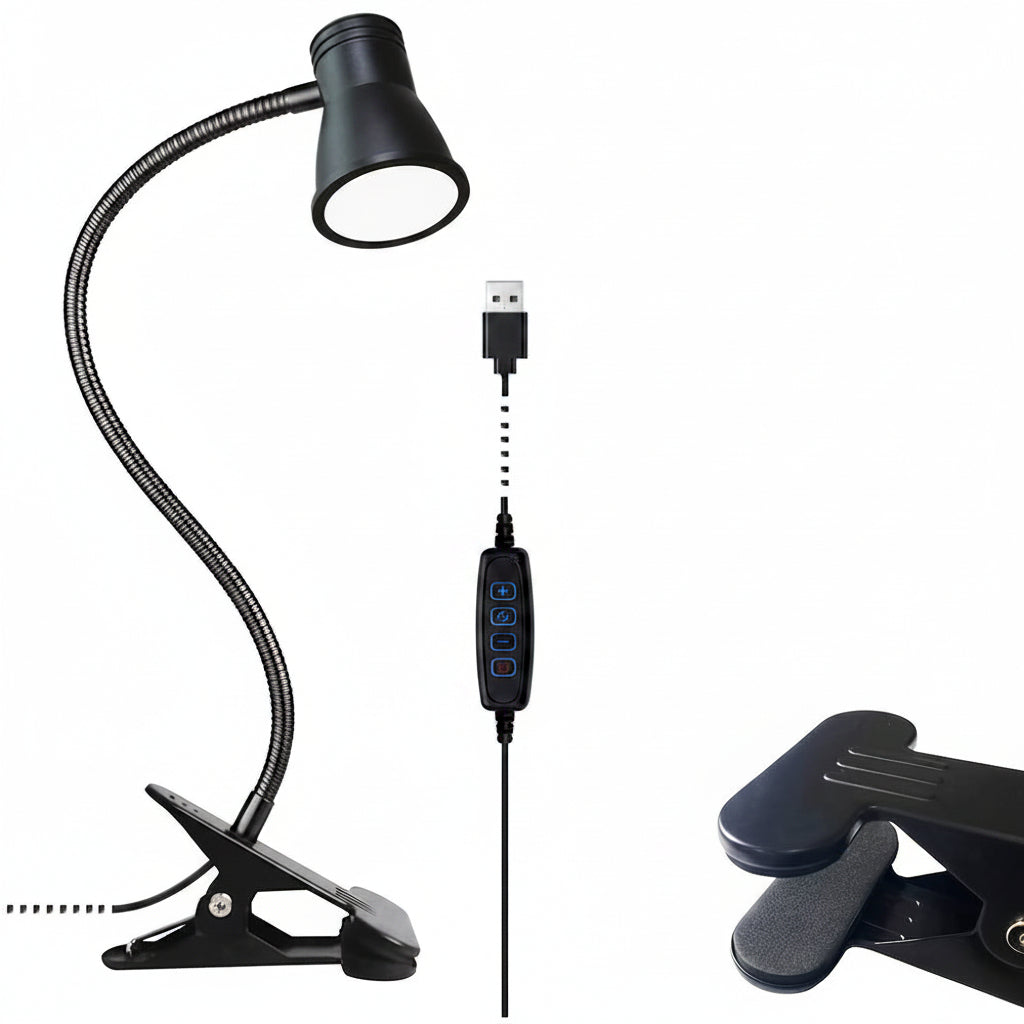 Lampe de bureau à pince flexible - Éclairage orientable 360° — photo 4