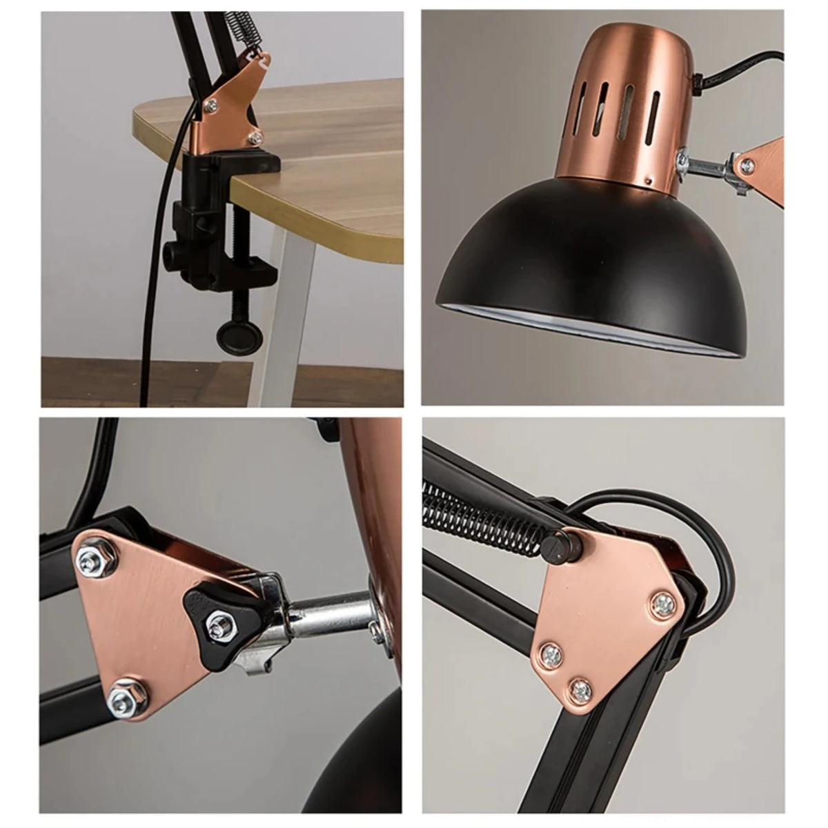 Lampe de bureau à pince articulée - Style atelier vintage — photo 3
