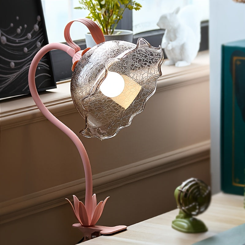Lampe de bureau à pince florale - Design rose orientable — photo 5