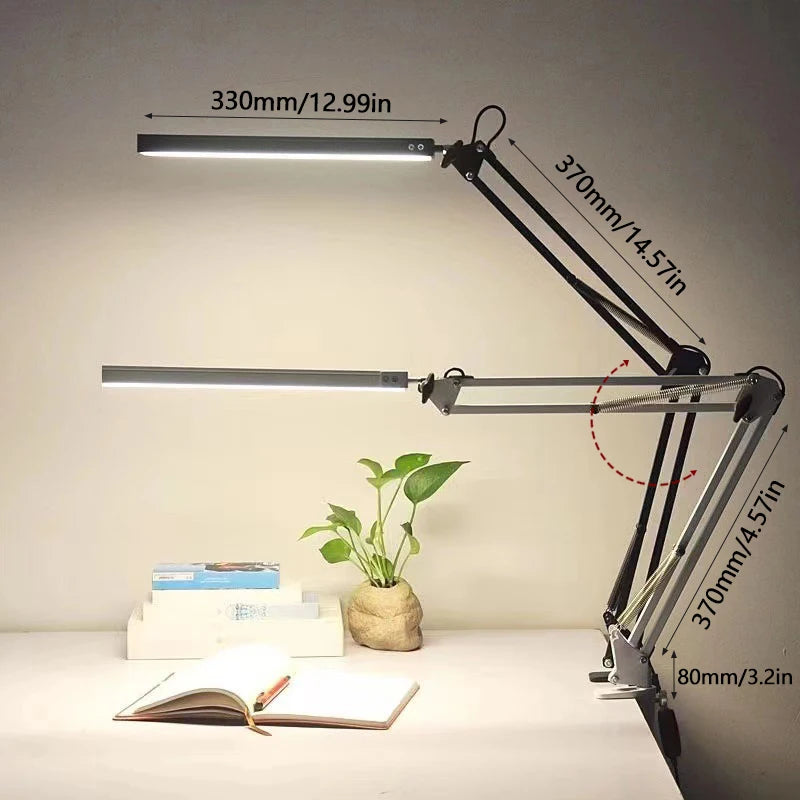 Lampe de bureau à pince LED - Bras long et intensité réglable — photo 6