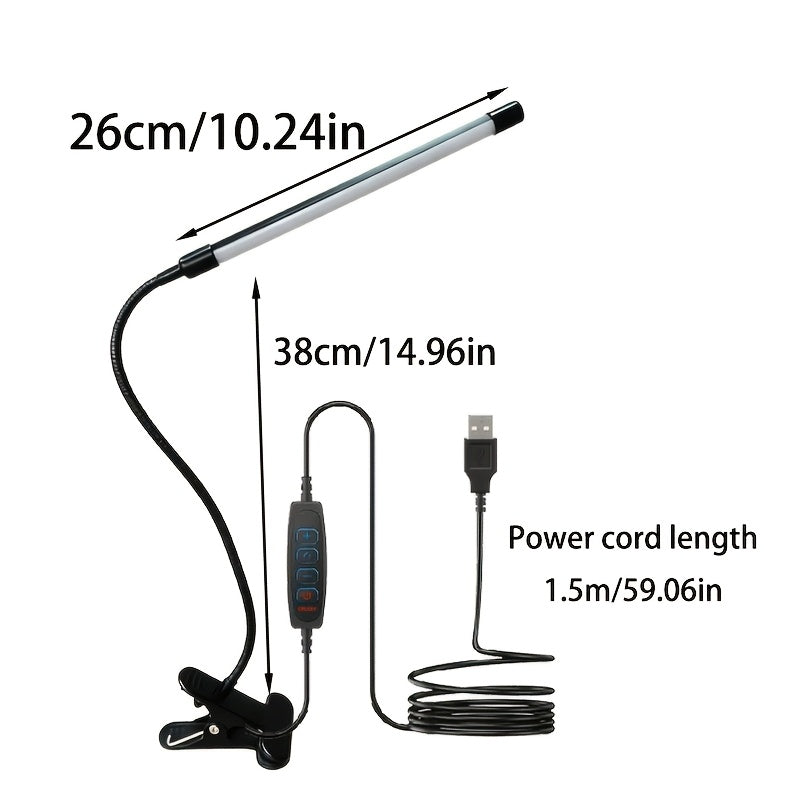 Lampe de bureau à pince LED - Éclairage orientable tricolore — photo 2