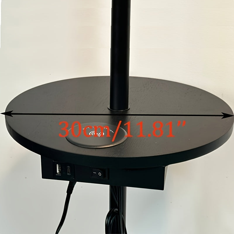 Lampe de bureau à plateau, charge sans fil et deux ports USB