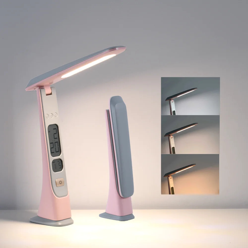 Lampe de bureau pliable avec horloge - LED rechargeable — photo 1