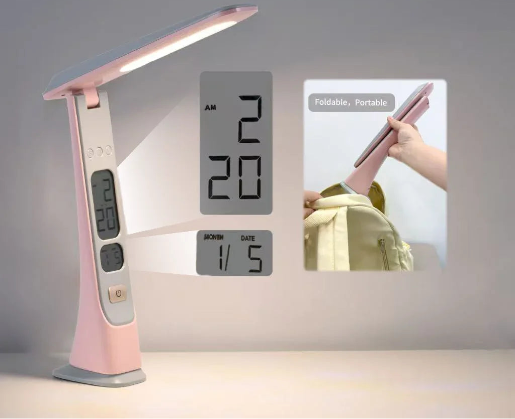 Lampe de bureau pliable avec horloge - LED rechargeable — photo 2