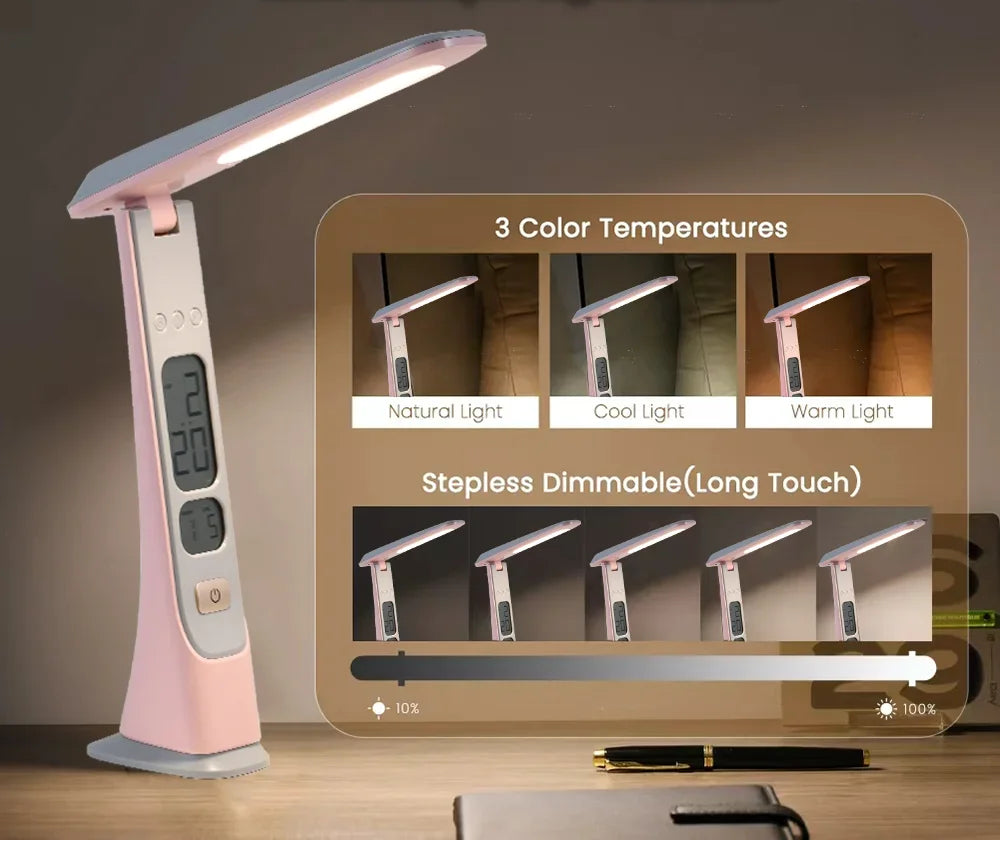 Lampe de bureau pliable avec horloge - LED rechargeable — photo 6