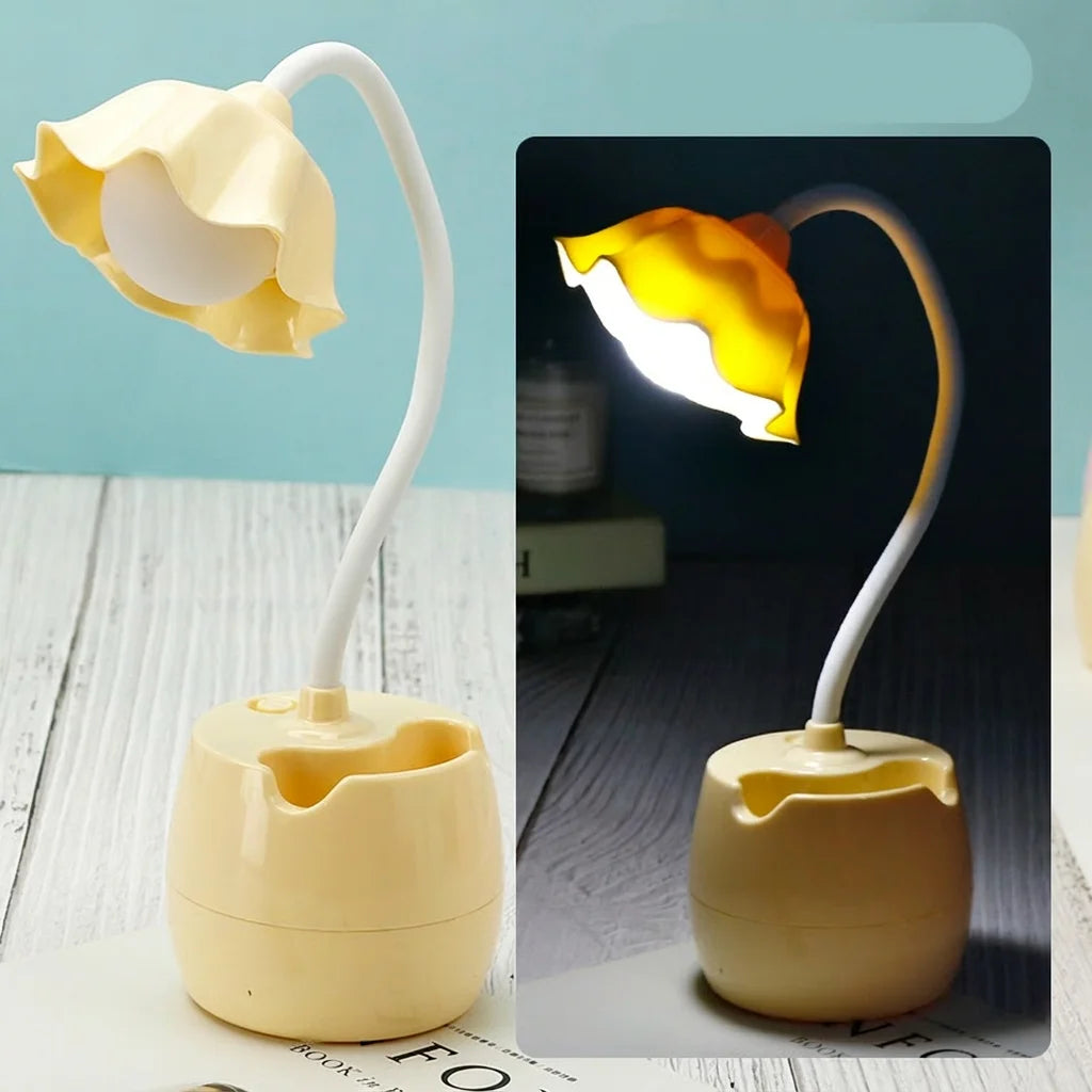 Lampe de bureau avec porte-crayons - LED flexible rechargeable — photo 1