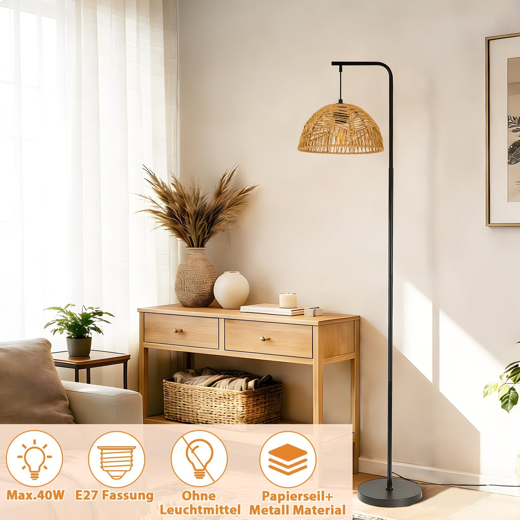 Lampe de bureau à potence noire de 164 cm, coupe tressée