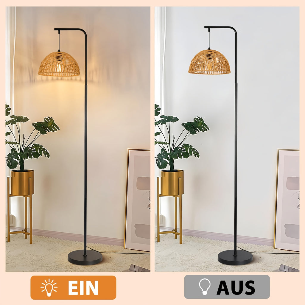 Lampe de bureau à potence noire de 164 cm, coupe tressée