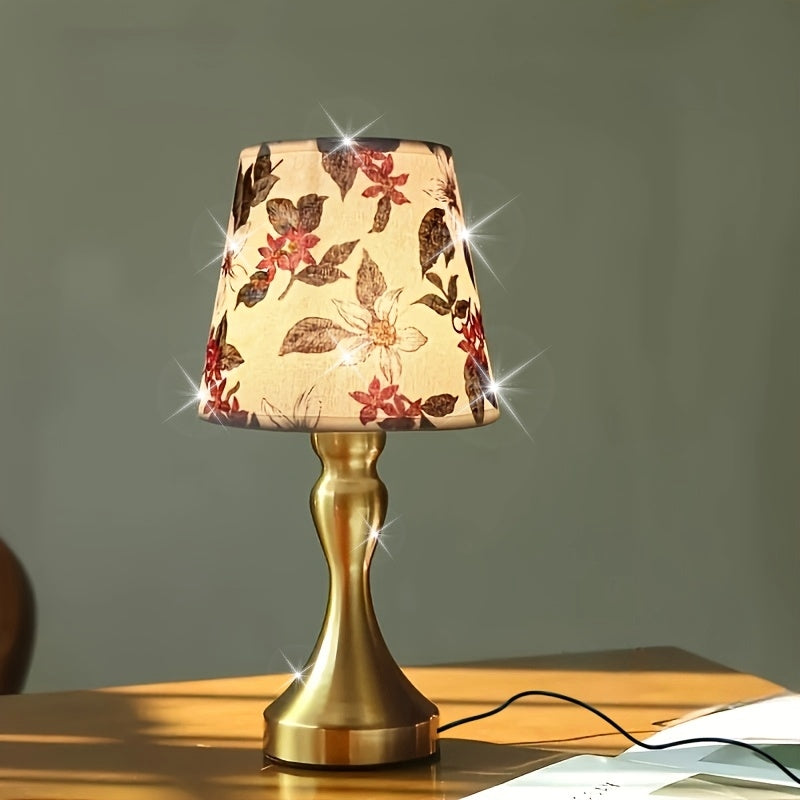 Lampe de bureau rétro à abat-jour floral – Lumière 3 teintes — photo 2