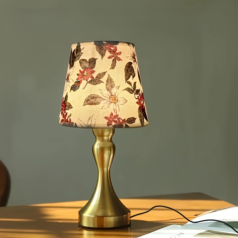 Lampe de bureau rétro à abat-jour floral – Lumière 3 teintes — photo 4 Image