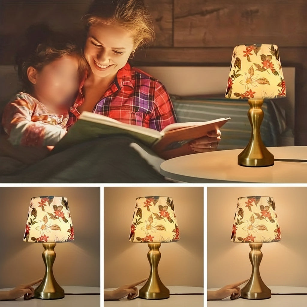 Lampe de bureau rétro à abat-jour floral – Lumière 3 teintes — photo 5 Image