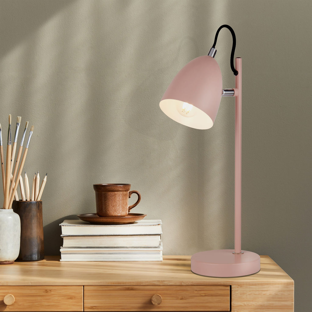Lampe de bureau rose articulée – Métal mat et design doux — photo 1