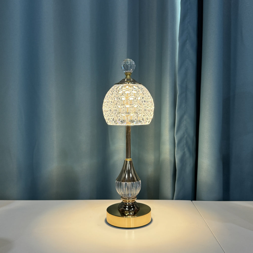 Lampe de bureau sans fil dorée - Cristal tactile élégant — photo 2