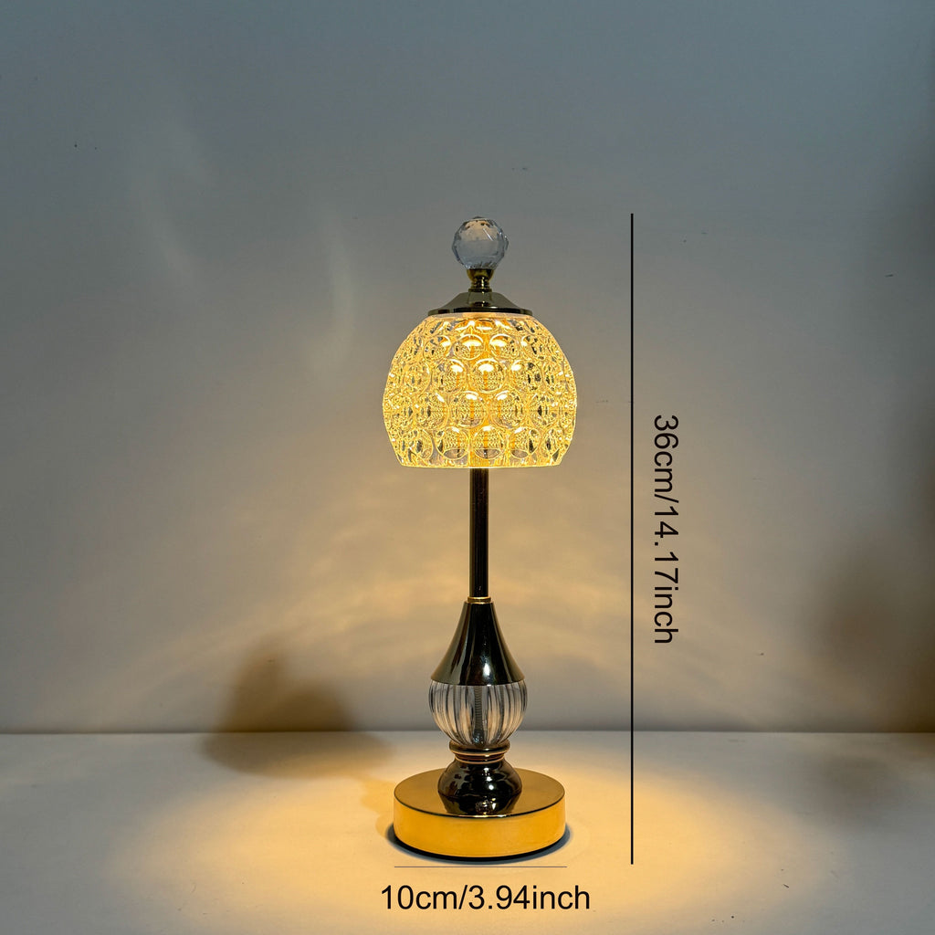 Lampe de bureau sans fil dorée - Cristal tactile élégant — photo 4