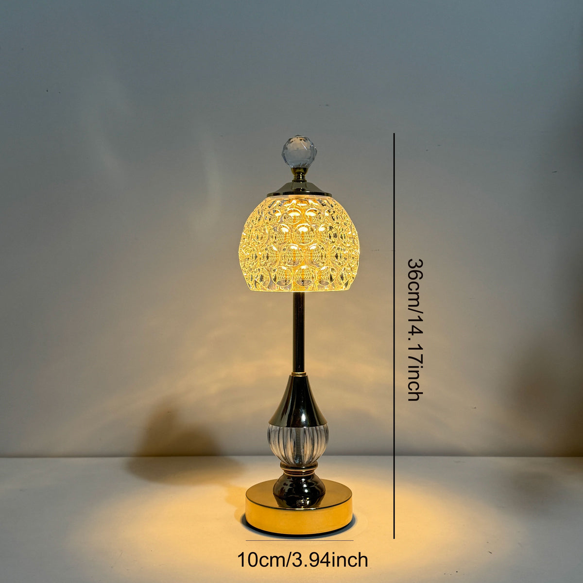 Lampe de bureau sans fil dorée - Cristal tactile élégant — photo 4
