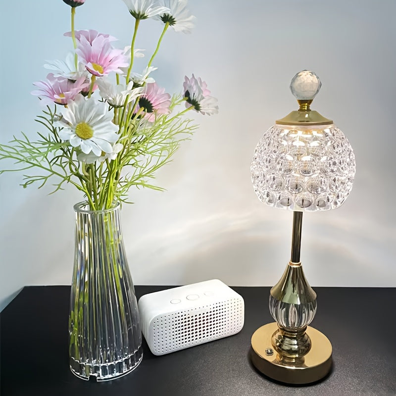 Lampe de bureau sans fil dorée - Cristal tactile élégant — photo 5
