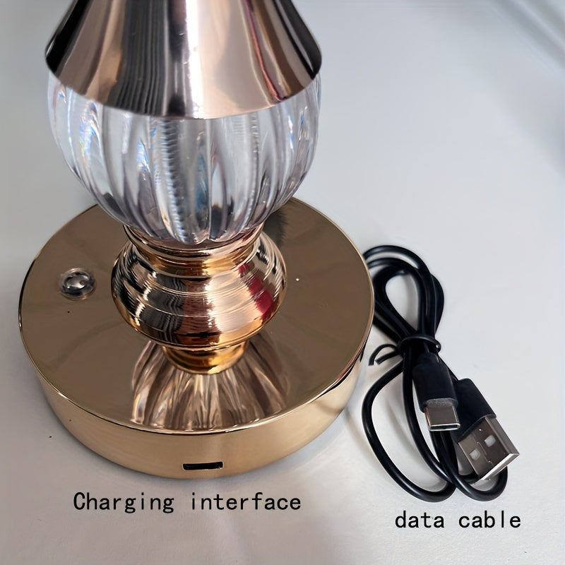 Lampe de bureau sans fil dorée - Cristal tactile élégant — photo 6