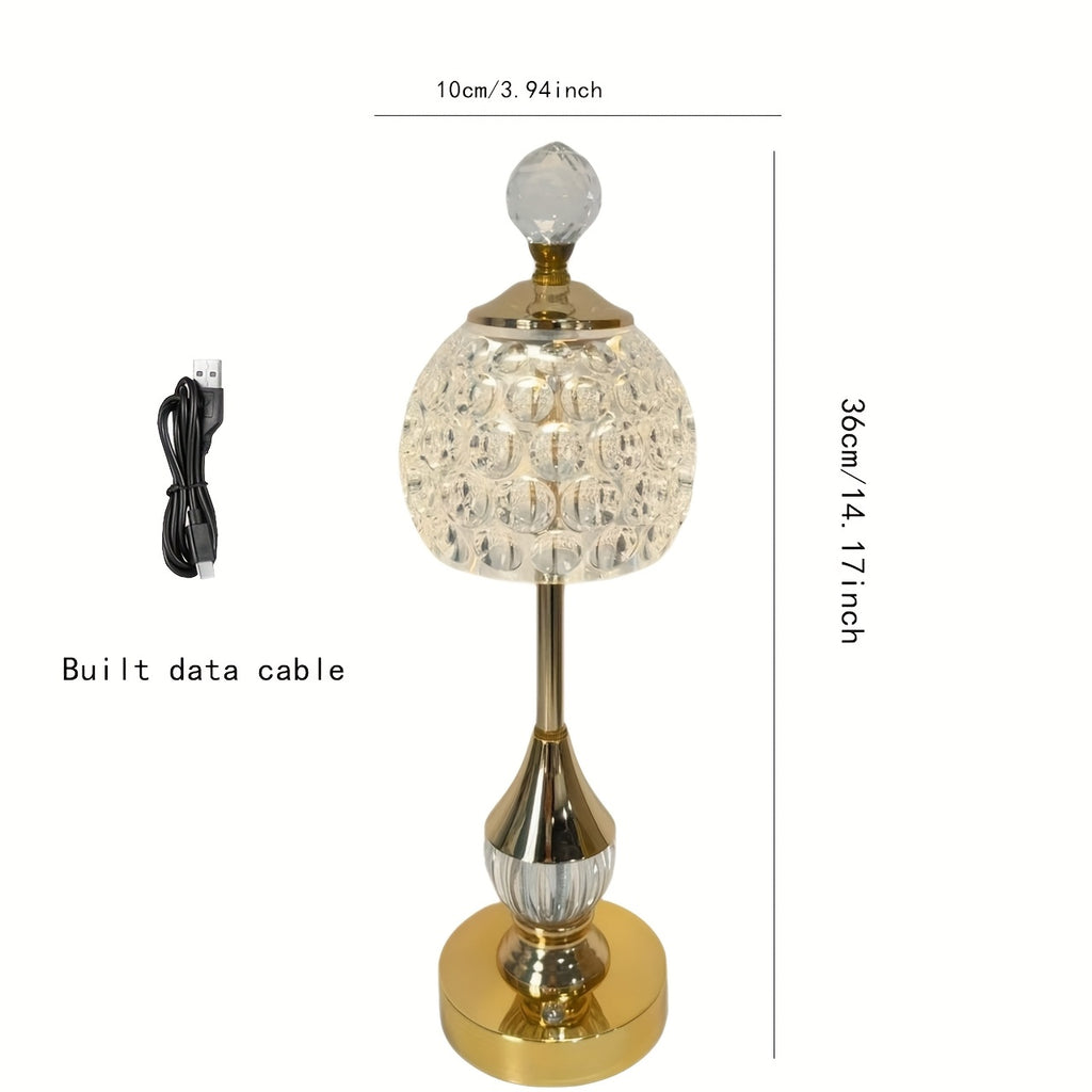 Lampe de bureau sans fil dorée - Abat-jour effet cristal — photo 4