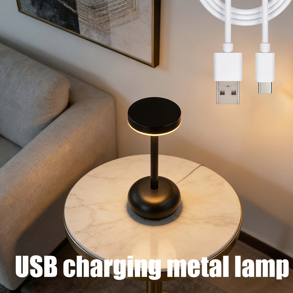 Lampe de bureau sans fil noire 20,5 cm, 3000 à 6000 kelvins