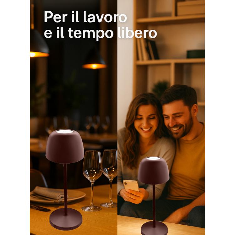 Lampe de bureau sans fil et son socle de charge par contact
