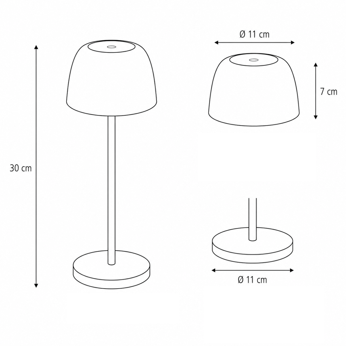 Lampe de bureau sans fil et son socle de charge par contact