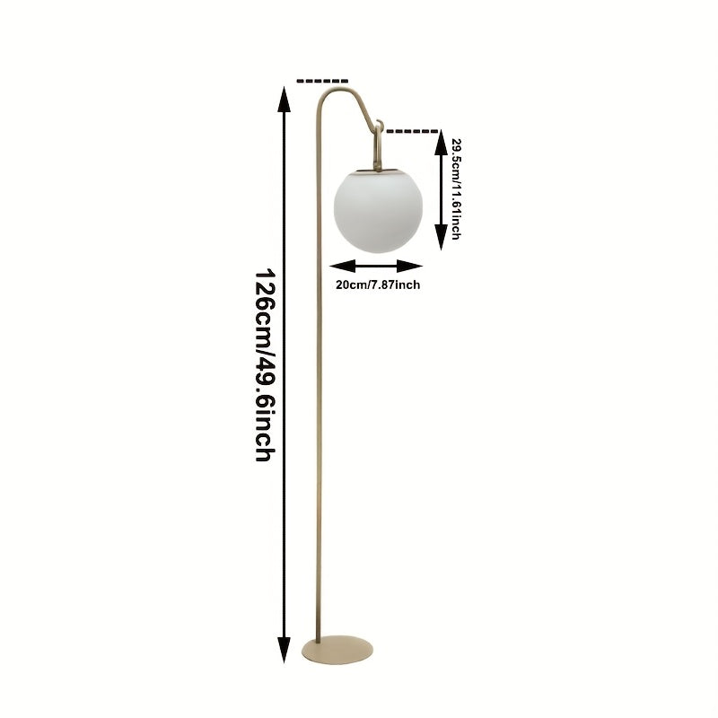 Lampe de bureau solaire à globe opale sur crosse en fer