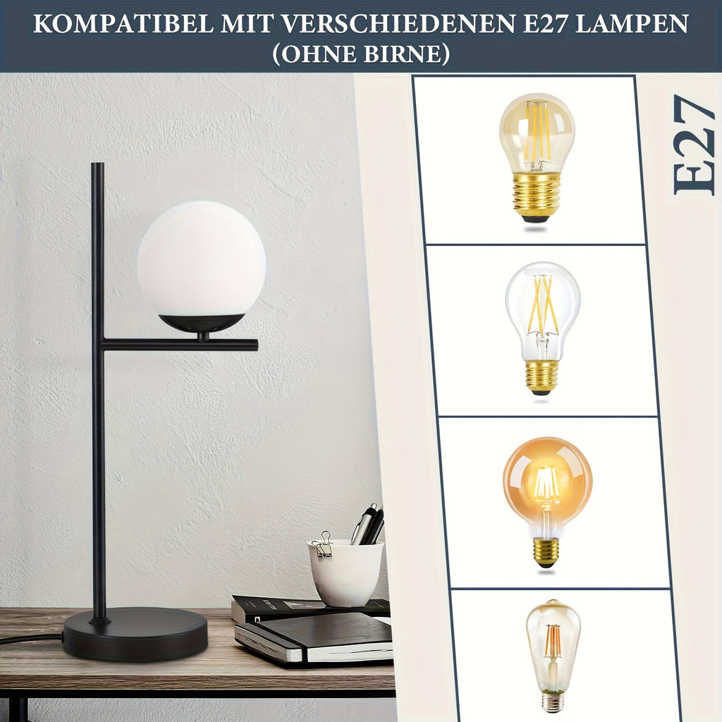 Lampe de bureau à globe déporté sur équerre de 50 cm, E27