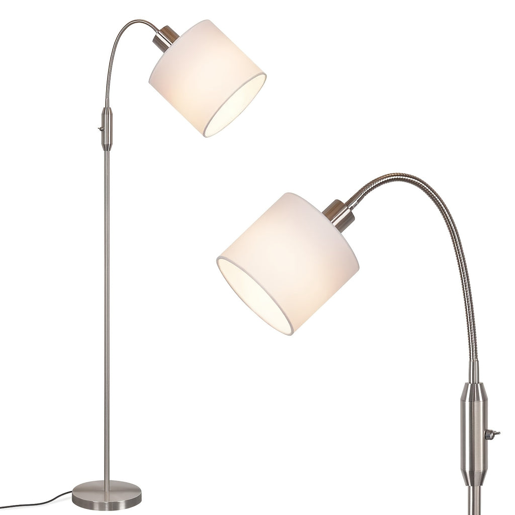 Lampe de bureau liseuse noire ou nickel, 163 cm de haut