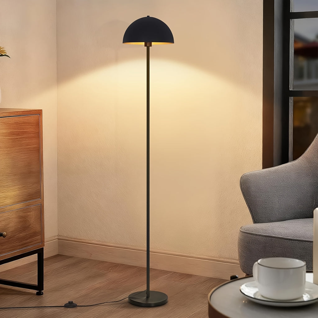 Lampe de bureau sur pied à dôme métal doré à l'intérieur