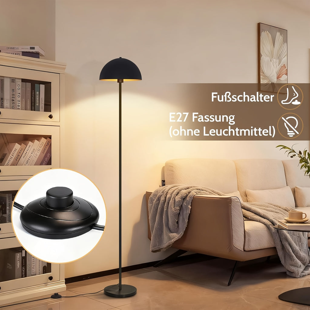 Lampe de bureau sur pied à dôme métal doré à l'intérieur