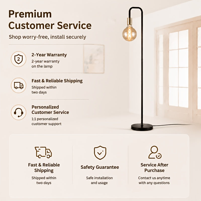 Lampe de bureau sur pied à douille E27 apparente, 157 cm