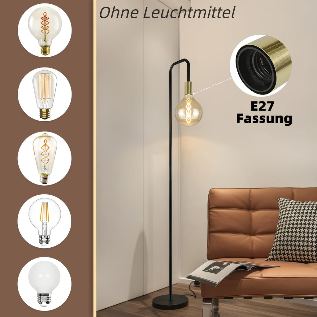 Lampe de bureau sur pied à douille E27 apparente, 157 cm