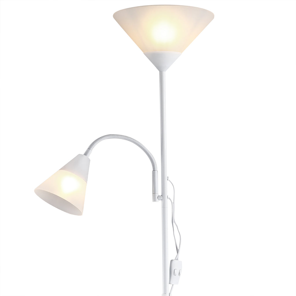 Lampe de bureau sur pied 175 cm, vasque et liseuse noire