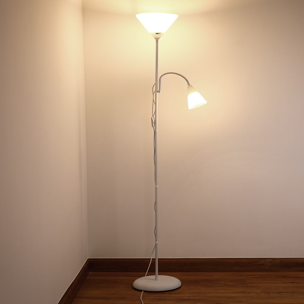 Lampe de bureau sur pied 175 cm, vasque et liseuse noire