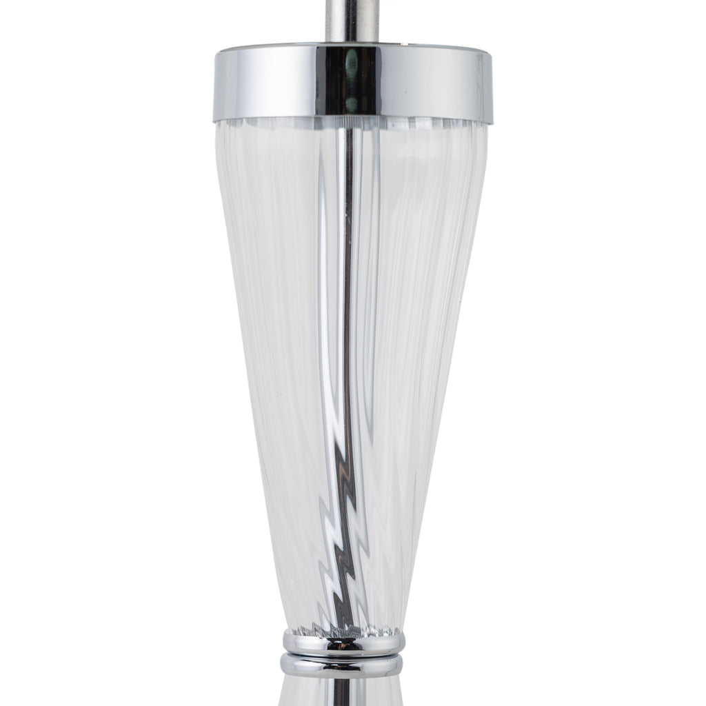 Lampe de bureau tactile chromée - Abat-jour coton blanc — photo 3