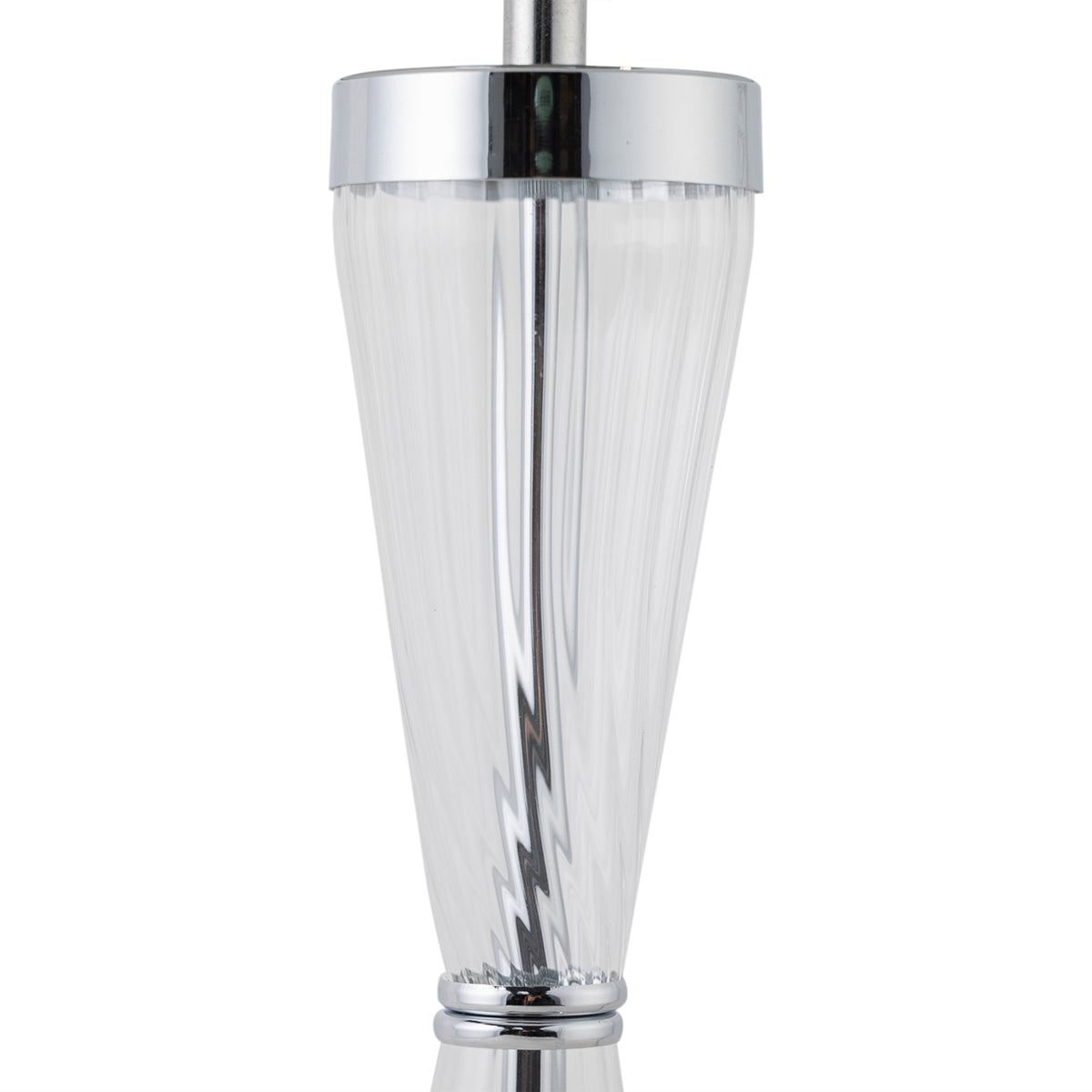 Lampe de bureau tactile chromée - Abat-jour coton blanc — photo 3