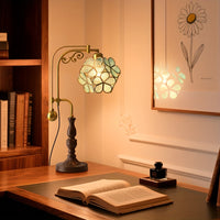 Lampe de bureau style Tiffany vintage – Vitrail floral — photo 1