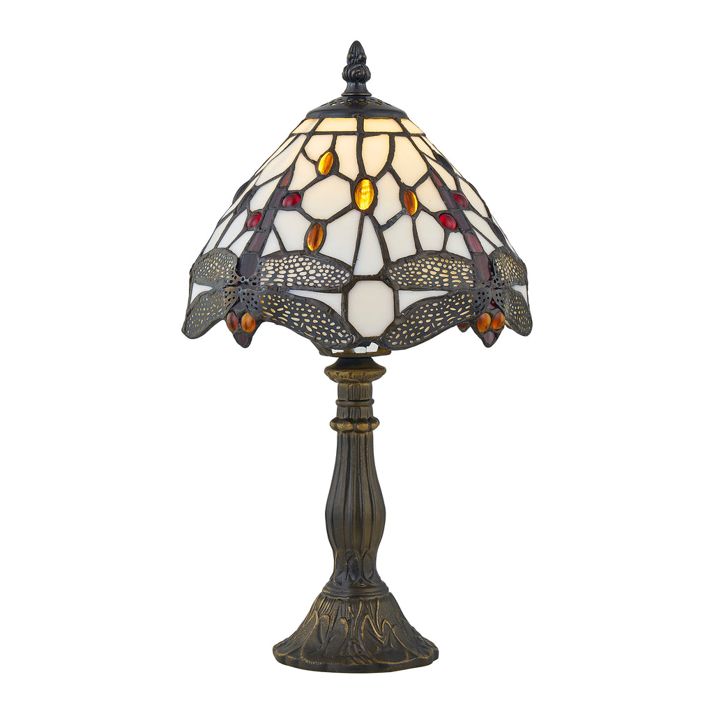 Lampe de bureau Tiffany - Vitrail libellule multicolore — photo 1