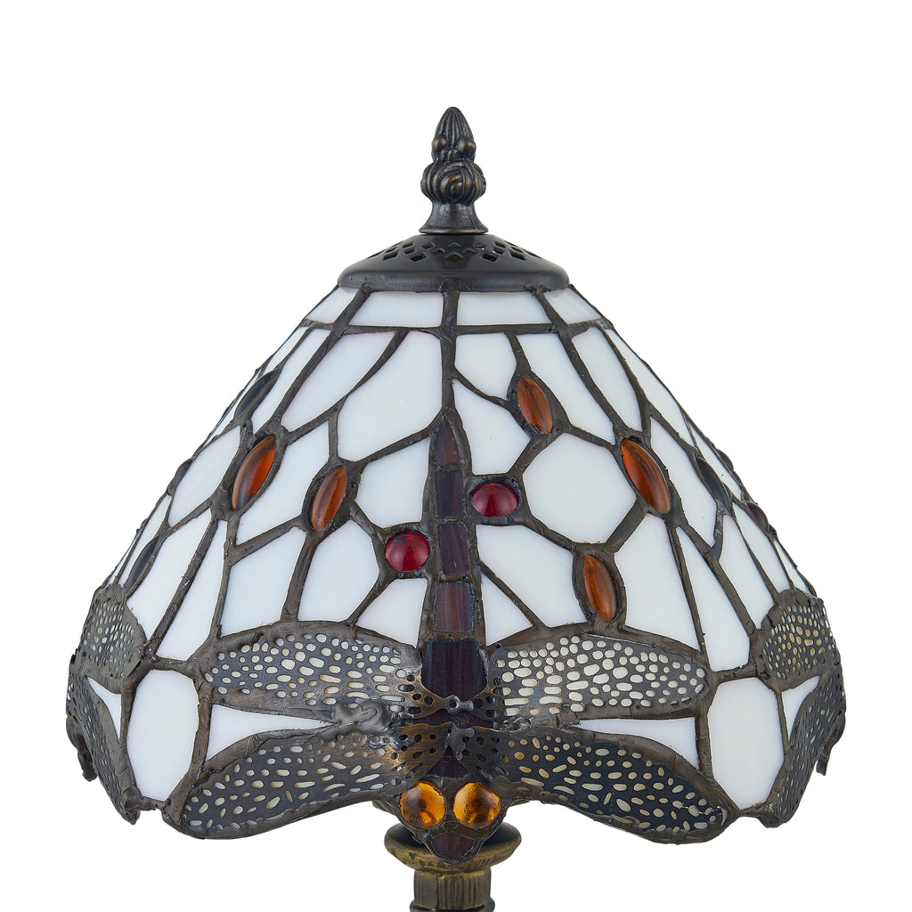 Lampe de bureau Tiffany - Vitrail libellule multicolore — photo 2