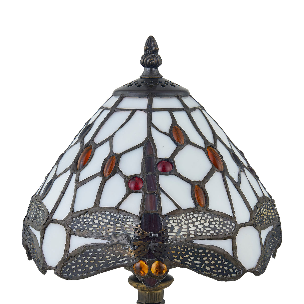 Lampe de bureau Tiffany - Vitrail libellule multicolore — photo 2