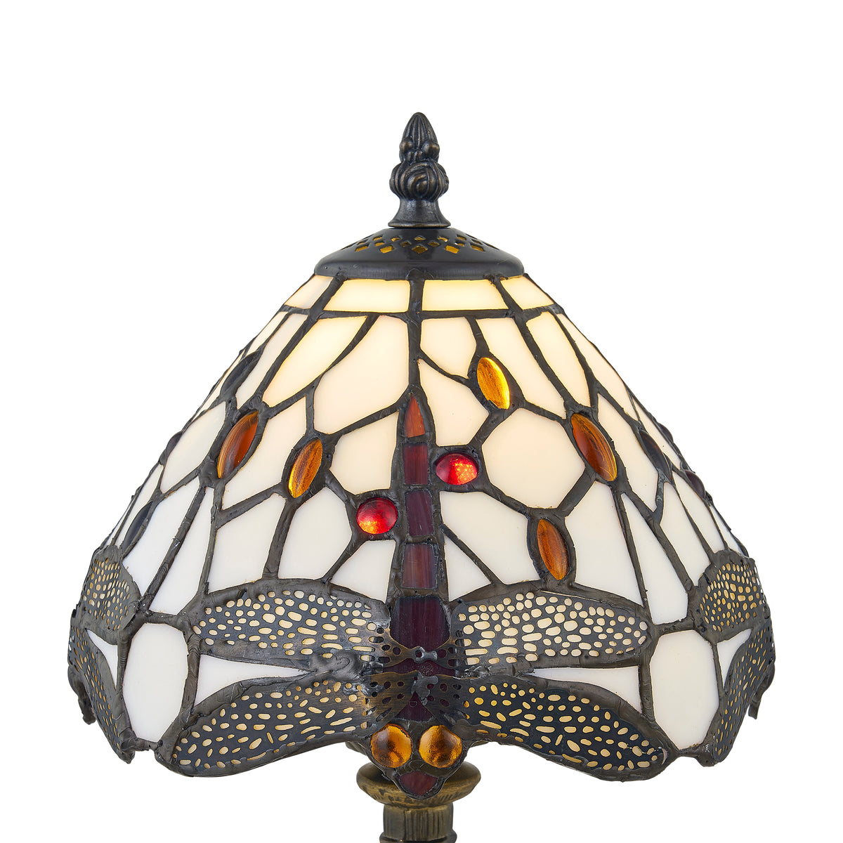 Lampe de bureau Tiffany - Vitrail libellule multicolore — photo 4