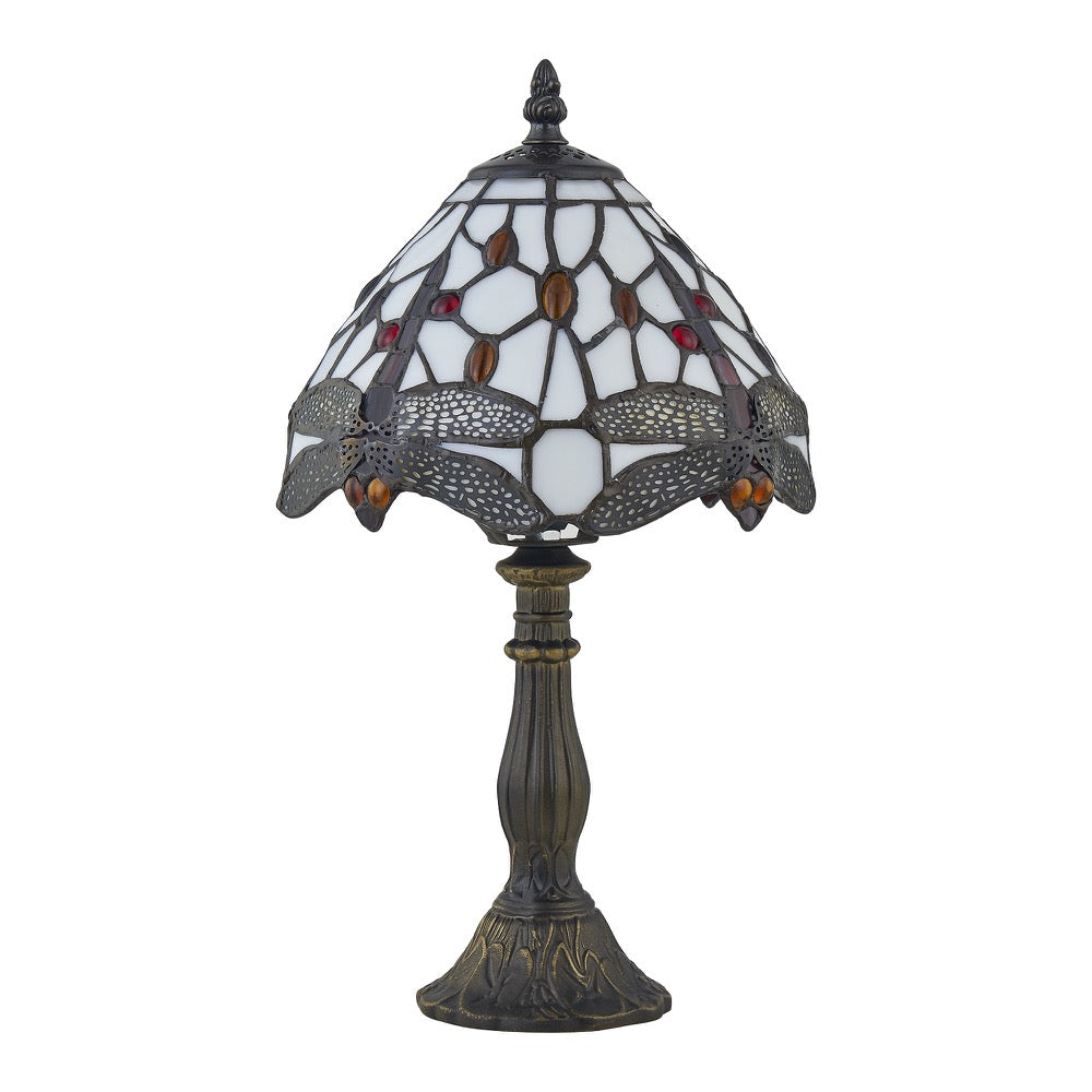 Lampe de bureau Tiffany - Vitrail libellule multicolore — photo 5