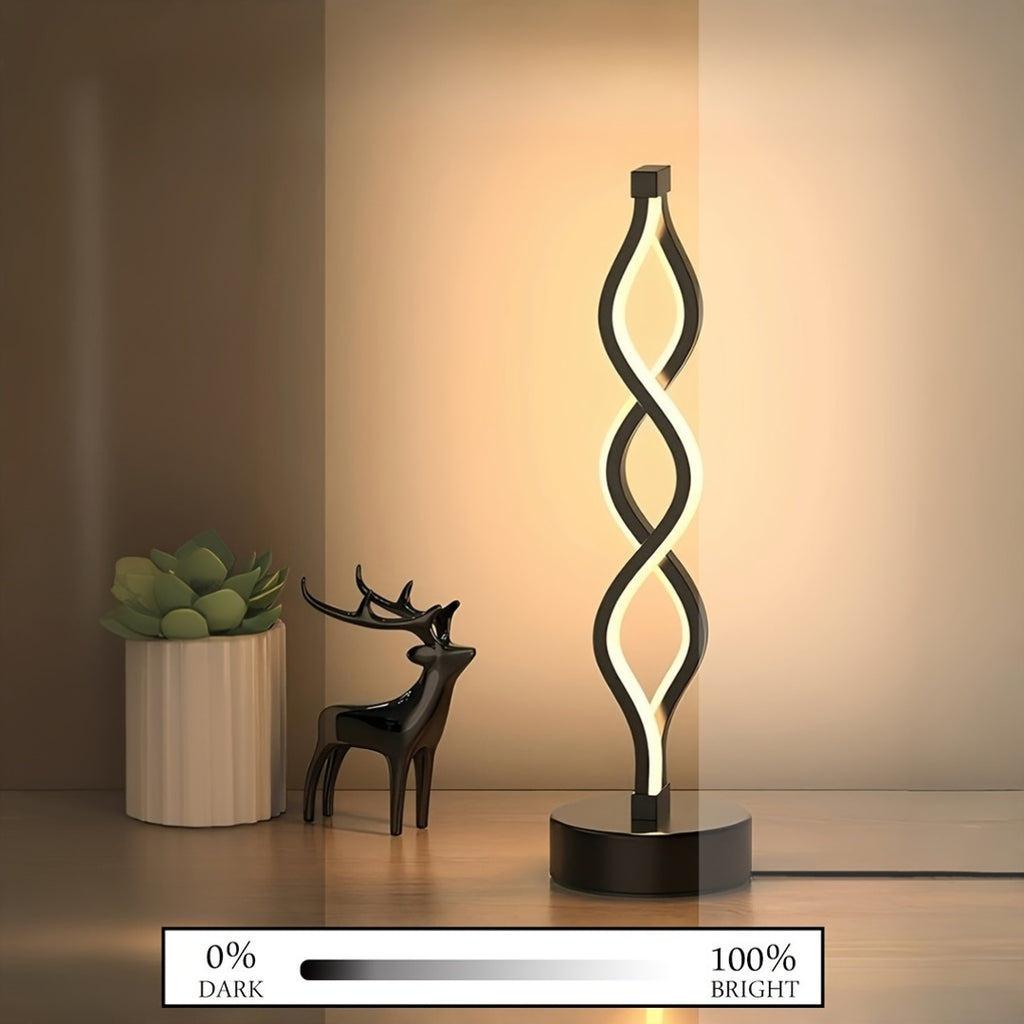 Lampe de bureau à ruban LED ondulant, 34,5 cm, sur socle